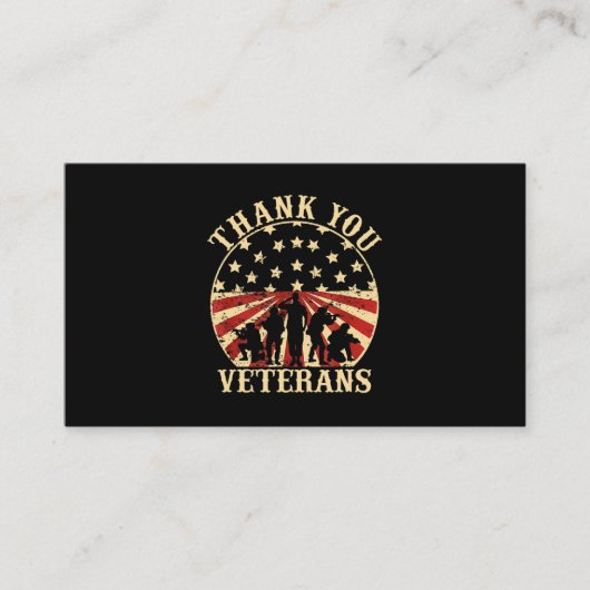 Amerikaanse veteranendag bedankt veteranen visitekaartje (Voorkant)