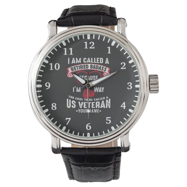 Amerikaanse veteranenHumor in ruste Soldaat Horloge (Voorkant)