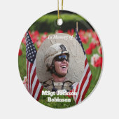 Amerikaanse veteranenvlaggen en papavers keramisch ornament (Links)