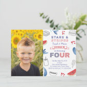 Amerikaanse vierde verjaardag van de geboorte van  kaart (Staand voorkant)