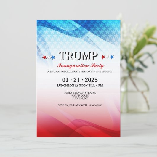 Amerikaanse viering inaugurele uitnodiging (Staand voorkant)
