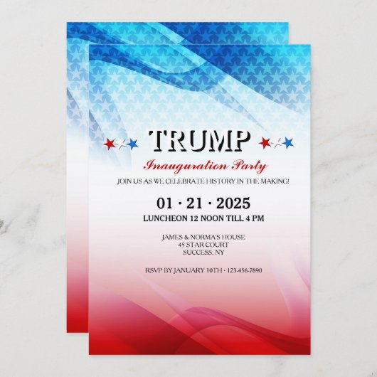 Amerikaanse viering inaugurele uitnodiging (Voorkant / Achterkant)