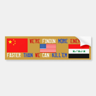 Amerikaanse vijanden (IRAQ VS CHINA) Bumpersticker