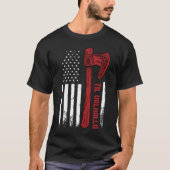 Amerikaanse Viking Ax Flag Til Valhalla Norse Myth T-shirt (Voorkant)