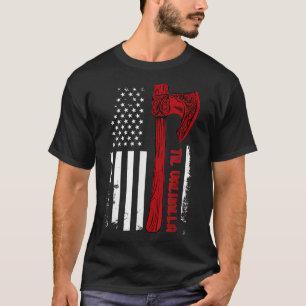 Amerikaanse Viking Ax Flag Til Valhalla Norse Myth T-shirt