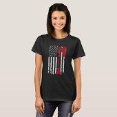 Amerikaanse Viking Ax Flag Til Valhalla Norse Myth T-shirt (Voorkant volledig)