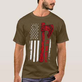 Amerikaanse Viking Ax Flag Til Valhalla Norse Myth T-shirt
