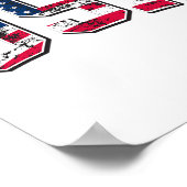 Amerikaanse Vintage Amerikaanse Vlag  Poster (Hoek)