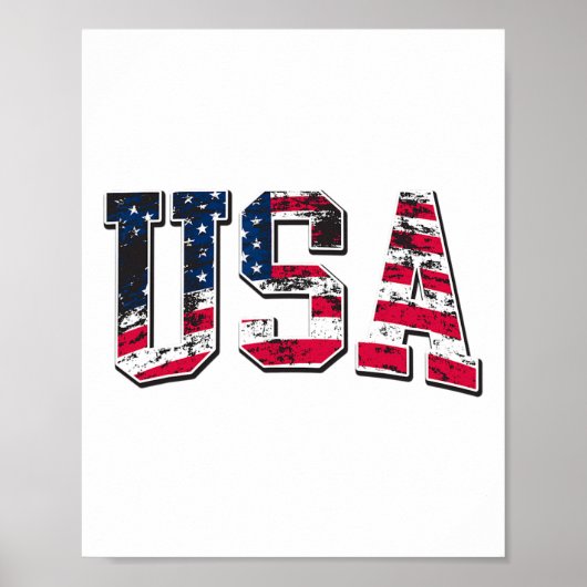 Amerikaanse Vintage Amerikaanse Vlag  Poster (Voorkant)