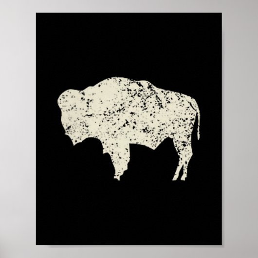 Amerikaanse Vintage Buffalo Mannen Vrouwen Silhoue Poster (Voorkant)