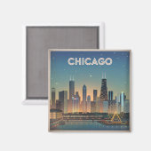 Amerikaanse vintage Chicago Magneet (Voorkant / Achterkant)
