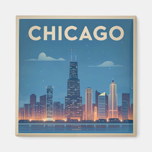 Amerikaanse vintage Chicago Magneet