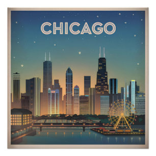 Amerikaanse vintage Chicago Perfect Poster
