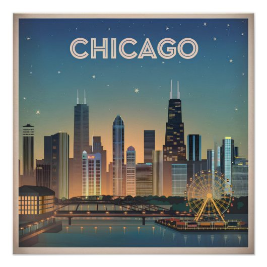 Amerikaanse vintage Chicago Perfect Poster (Voorkant)