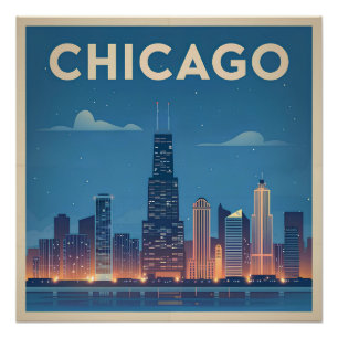 Amerikaanse vintage Chicago Perfect Poster