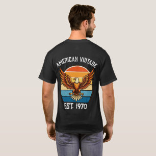 Amerikaanse Vintage Eagle Sunset Est 1970 T-shirt