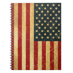 Amerikaanse vintage grunge vlag spiraal foto notit notitieboek