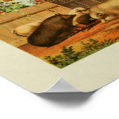 Amerikaanse Vintage print varkens kippen (Hoek)