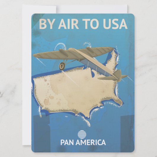 Amerikaanse vintage-reisposter kaart (Voorkant)