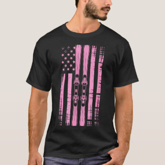 Amerikaanse vintage skiën ski winter berg usa t-shirt