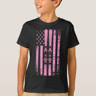 Amerikaanse vintage skiën ski winter berg usaAme T-shirt