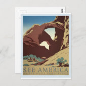 Amerikaanse Vintage Travel Briefkaart (Voorkant / Achterkant)