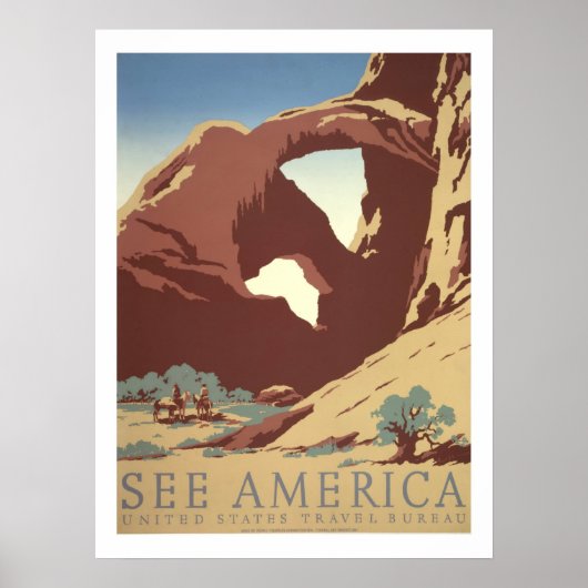 Amerikaanse Vintage Travel Poster (Voorkant)