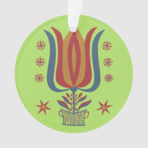 Amerikaanse Vintage Volkskunst Tulp Bloemendecorat Ornament