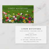 Amerikaanse Visitekaartje op lente bloemen (Voorkant / Achterkant)