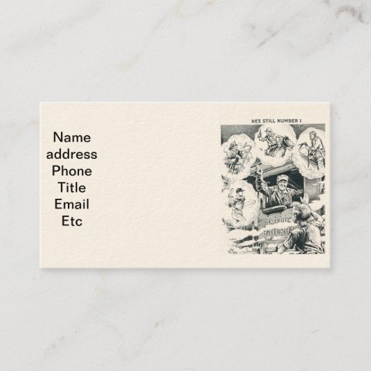 Amerikaanse Visitekaartjes voor treinmachinist (Voorkant)