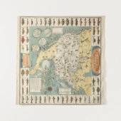 Amerikaanse viskaart Wandkleed (Voorkant (horizontaal))