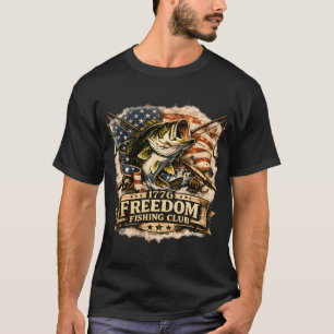 Amerikaanse Vissen Hengel Vlag, Vintage Usa Vissen T-shirt