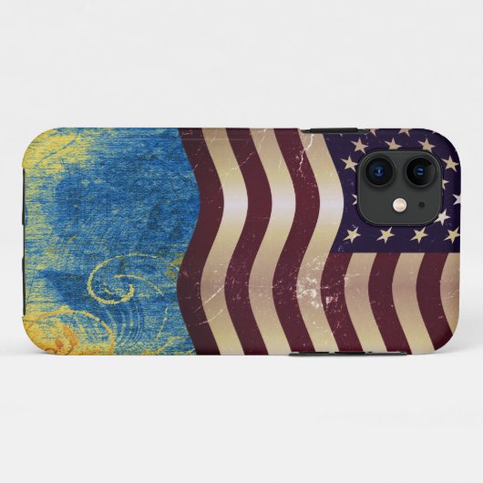Amerikaanse vlag 04 Case-Mate iPhone Case (Achterkant (horizontaal))