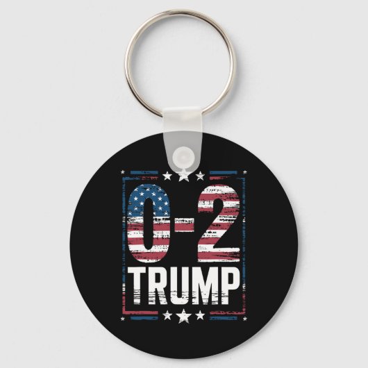 Amerikaanse vlag 0-2 Trump 2024 Sleutelhanger (Voorkant)