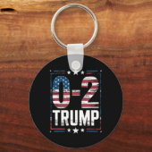Amerikaanse vlag 0-2 Trump 2024 Sleutelhanger (Voorkant)