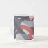 Amerikaanse vlag 10 oz Frosted Glass Mok (Voorkant links)