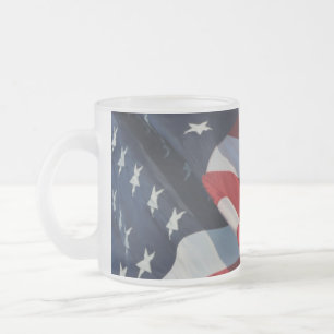 Amerikaanse vlag 10 oz Frosted Glass Mok