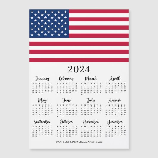 Amerikaanse vlag 12 maanden 2022 kalender  (Voorkant)