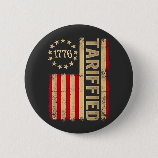 Amerikaanse vlag 1776 Amerikaanse Tarrifs Ronde Button 5,7 Cm (Voorkant)