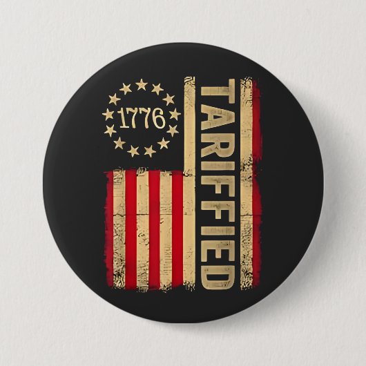 Amerikaanse vlag 1776 Amerikaanse Tarrifs Ronde Button 7,6 Cm (Voorkant)
