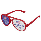 Amerikaanse vlag 1776 B Aviator Zonnebril (Gekanteld)