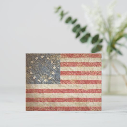 Amerikaanse vlag 1776 briefkaart (Staand voorkant)