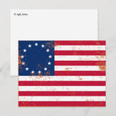 Amerikaanse vlag 1776 briefkaart (Voorkant / Achterkant)