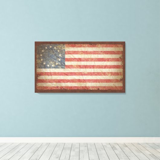 Amerikaanse vlag 1776 canvas afdruk (Insitu (Houten vloer))