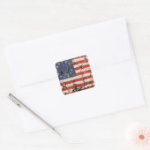 Amerikaanse vlag 1776, noodlijdend vierkante sticker (Envelop)