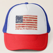 Amerikaanse vlag 1776, onderdrukt trucker pet (Voorkant)