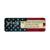 Amerikaanse vlag 1776 retouradres etiket (Voorkant)