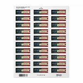 Amerikaanse vlag 1776 retouradres etiket (Full Sheet)