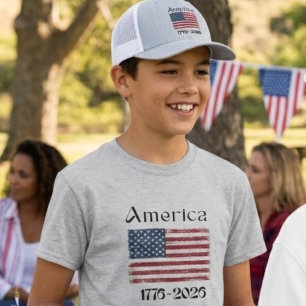 Amerikaanse Vlag 1776 tot 2026 Kinderen 250ste Ver T-shirt