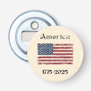 Amerikaanse vlag 1776 tot 2026 USA 250e verjaardag Button Flesopener